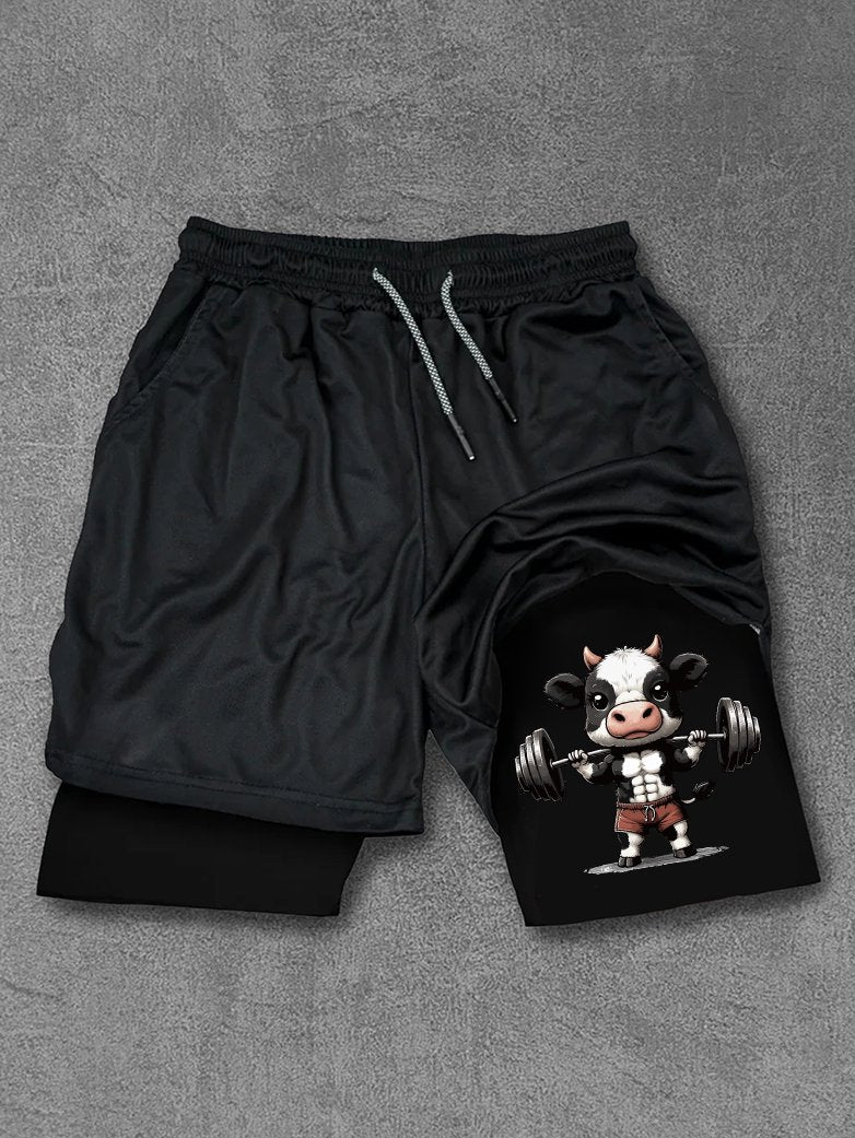 lifting weights cow Performance Training Shorts