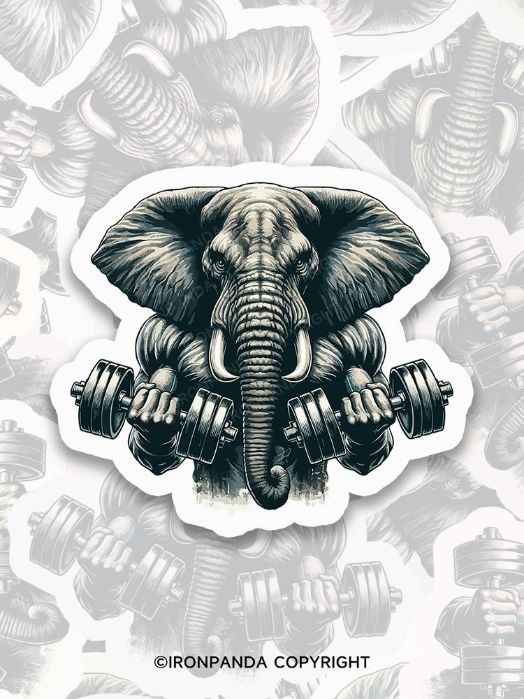 IronPanda Elephant barbell Sticker