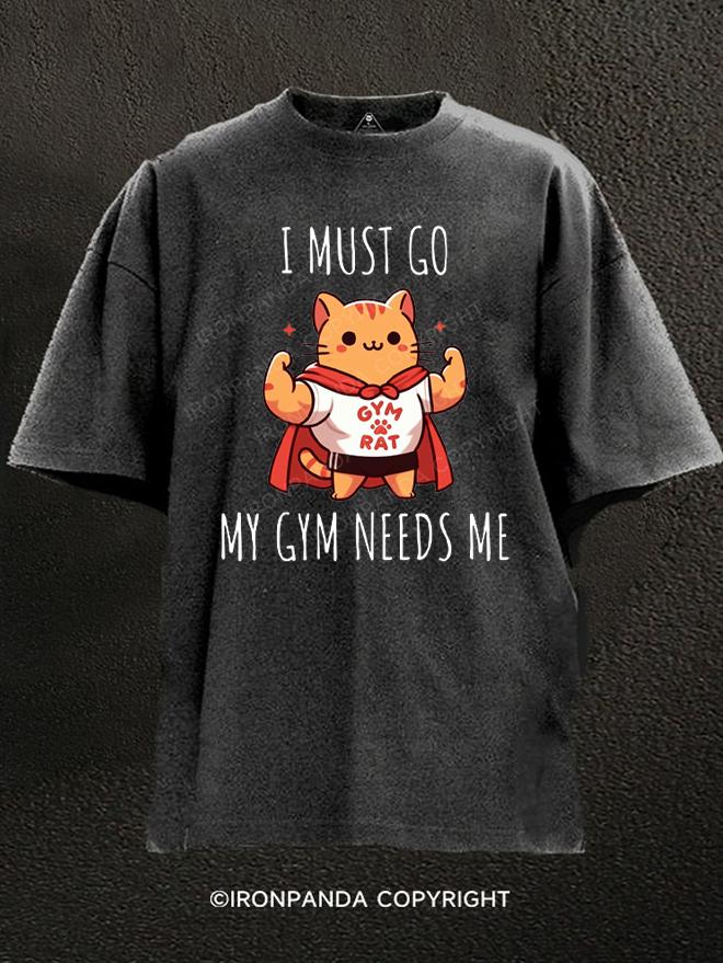 GYM RAT CAT Washed Gym Shirt