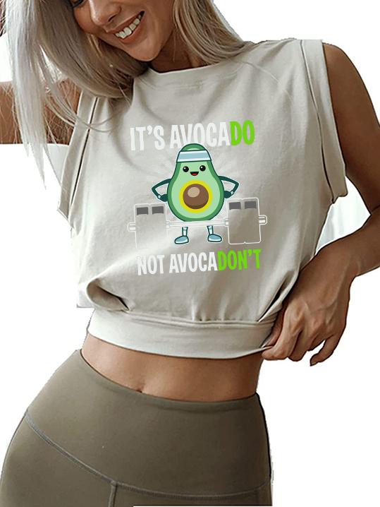 It's Avocado Sleeveless Crop Tops