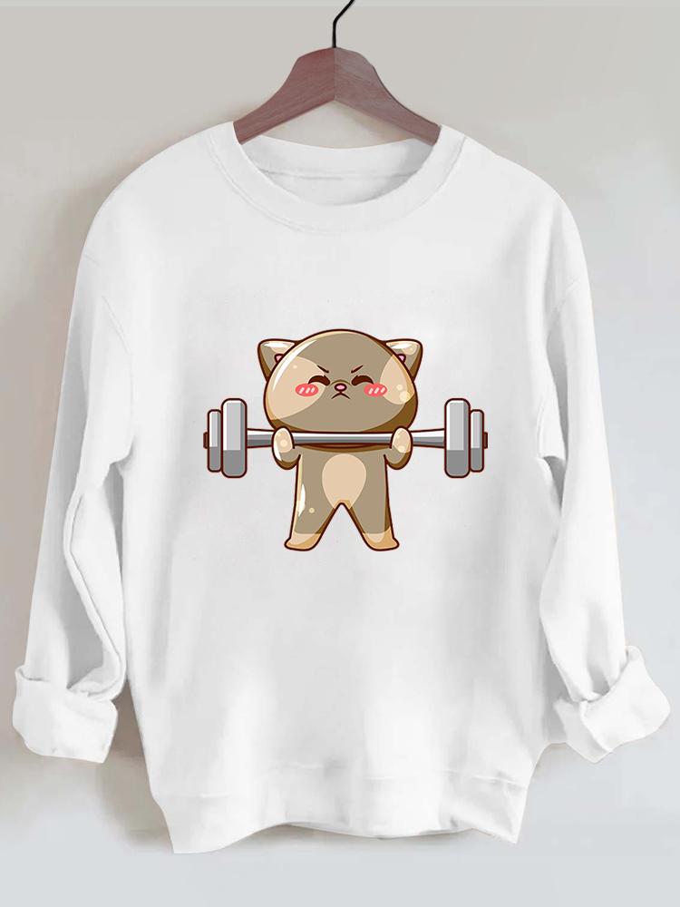 Weightlifting Cat Gym Sweatshirt