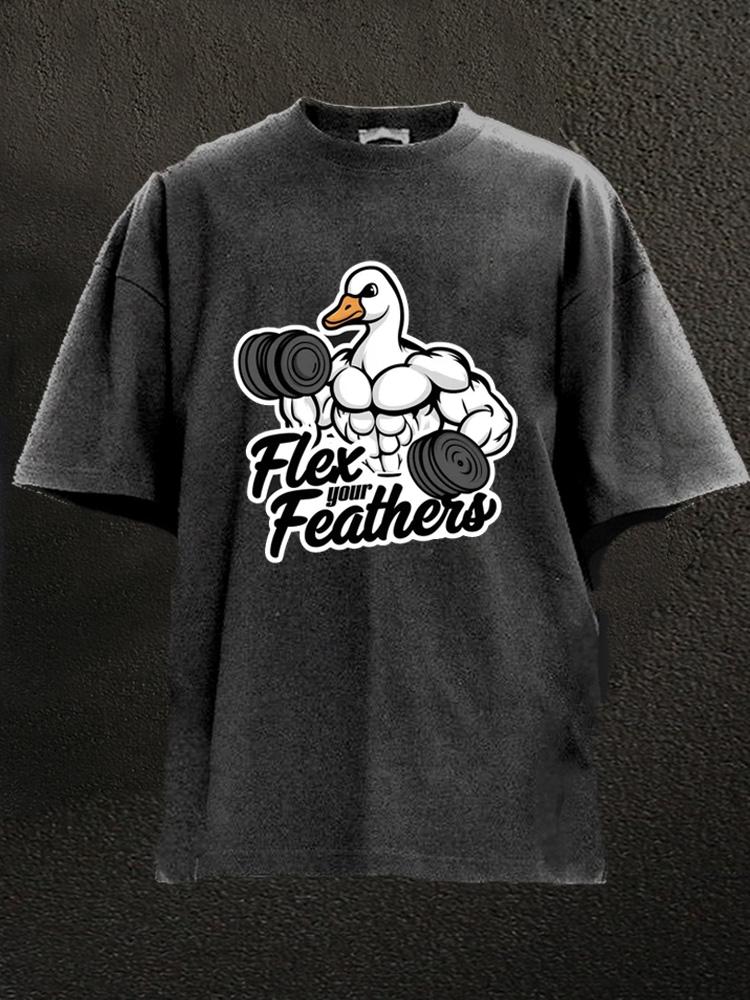 Flex Your Feathers Washed Gym Shirt