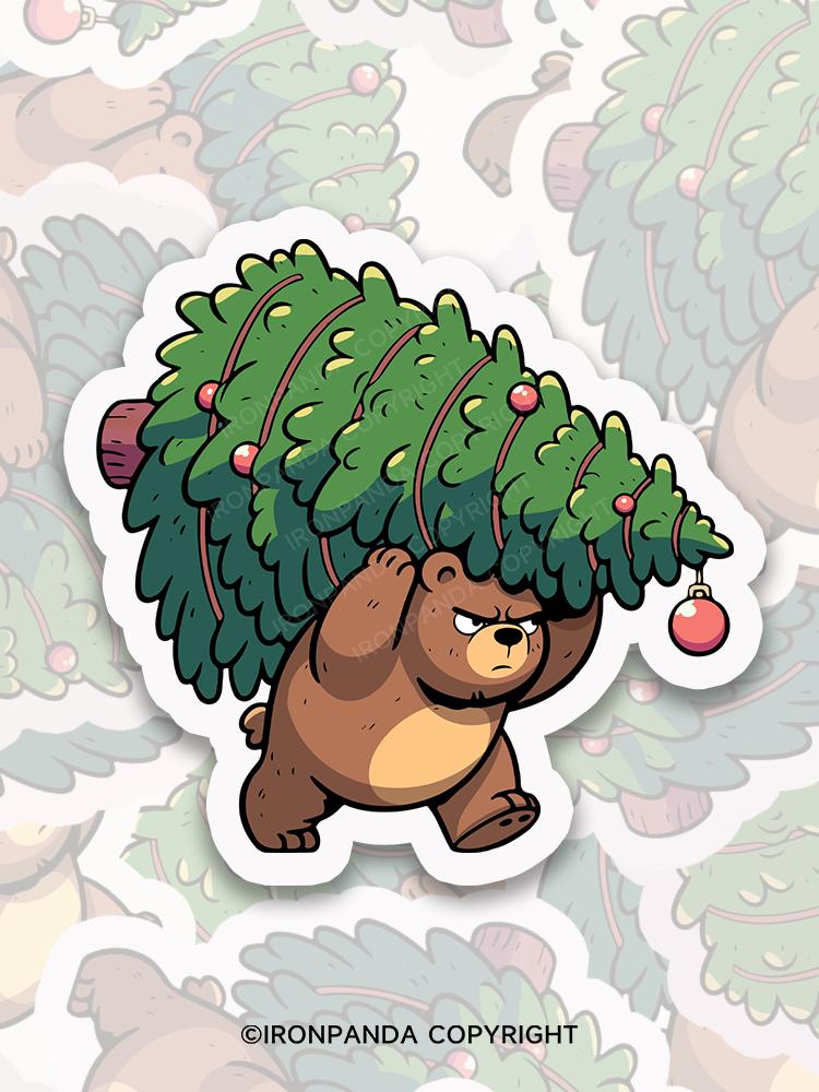 IronPanda Christmas bear Sticker