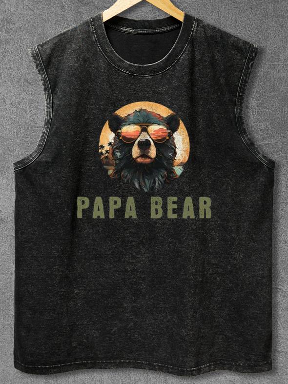 PAPA BEAR Washed Gym Tank