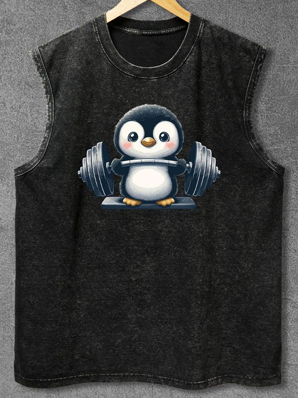 WEIGHTLIFTING PENGUIN Washed Gym Tank