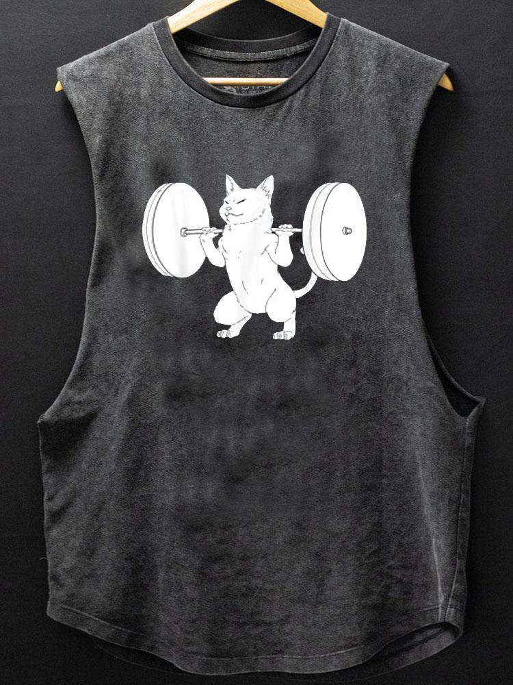 Cat Squat Powerlifting SCOOP BOTTOM COTTON TANK