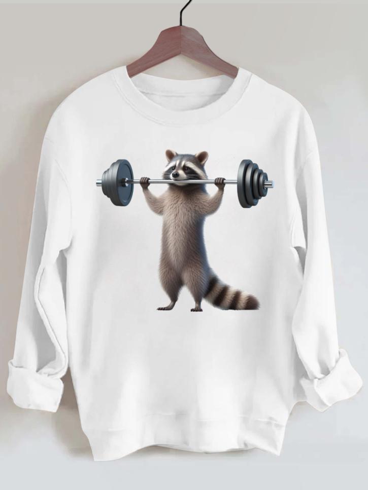 Ironpanda Lift Heavy Raccoon Gym Sweatshirt