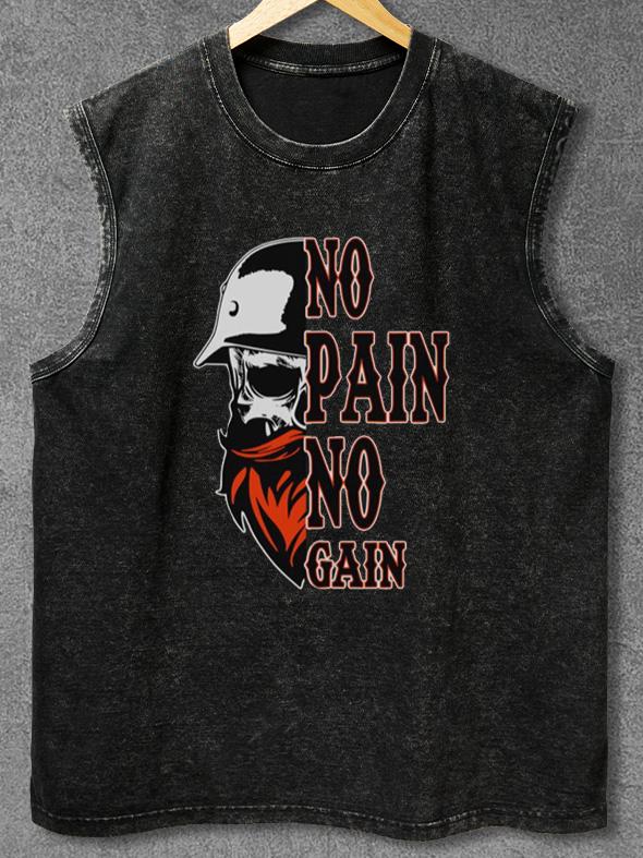 No pain no gain Washed Gym Tank