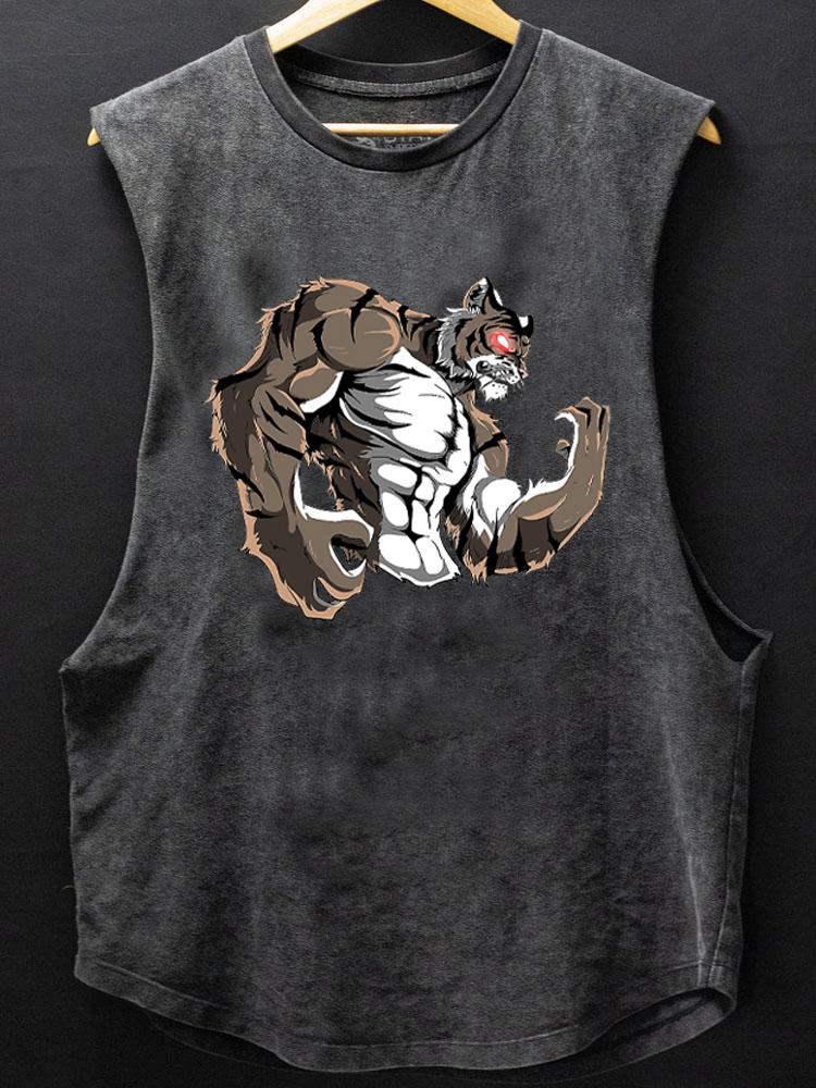 Tiger Powerlifter Strongman SCOOP BOTTOM COTTON TANK