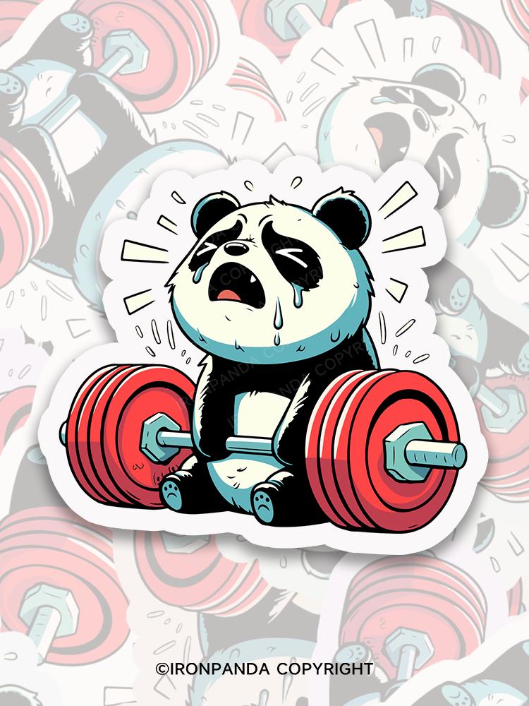 IronPanda SWEAT IS JUST FAT CRYING Sticker