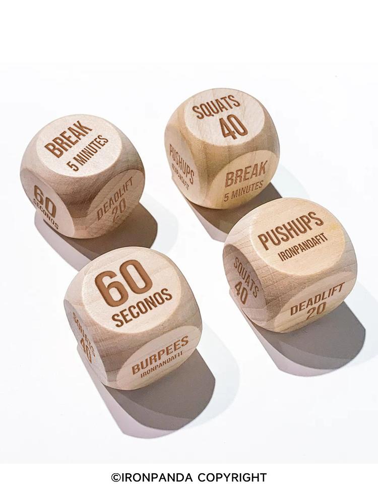 IronPanda Wooden Workout Dice