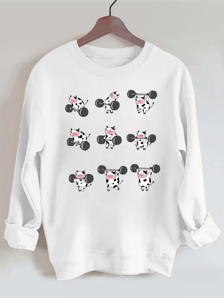 Ironpanda Lift Heavy Dairy Cow Gym Sweatshirt