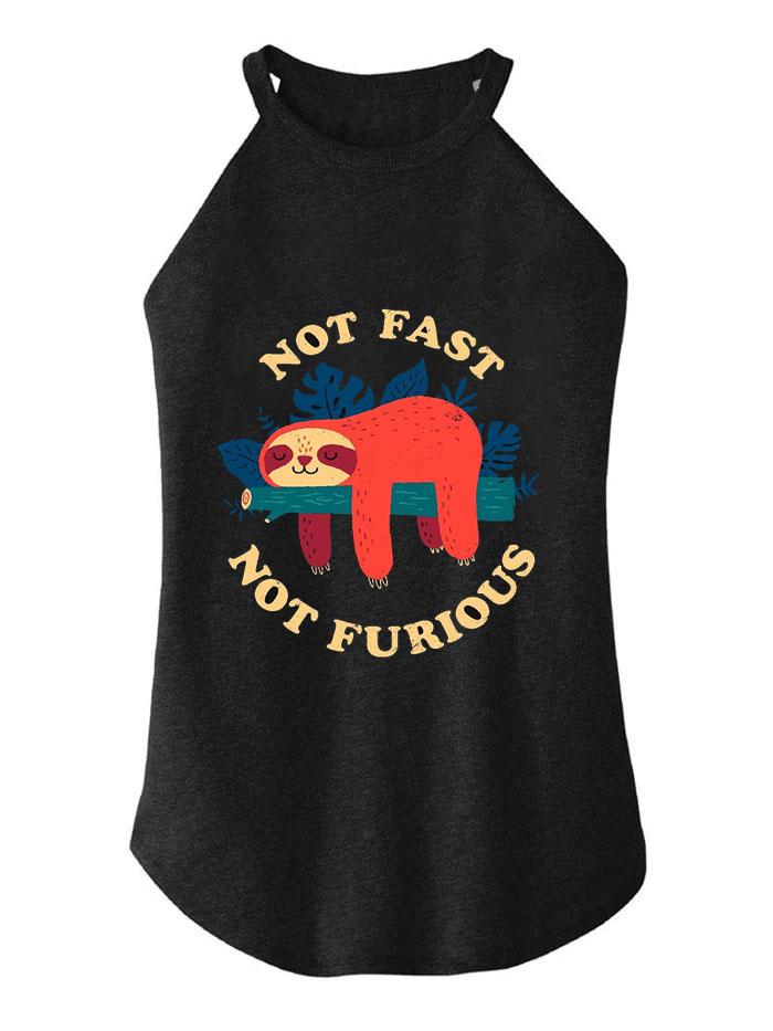 NOT FAST NOT FURIOUS TRI ROCKER COTTON TANK