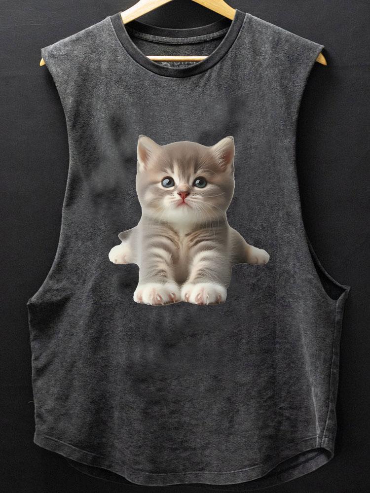 fitness cat BOTTOM COTTON TANK