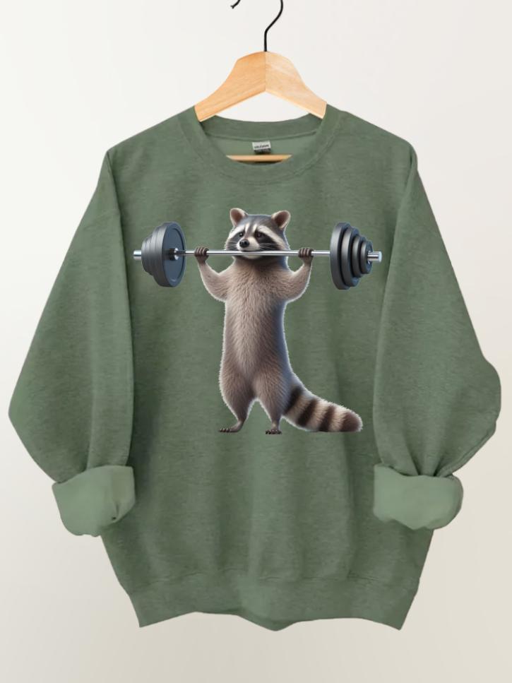 Ironpanda Lift Heavy Raccoon Gym Sweatshirt