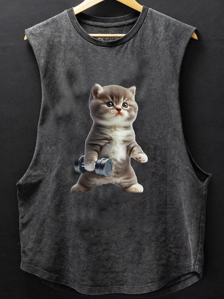 fitness cat BOTTOM COTTON TANK