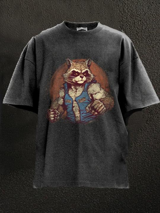 Raccoon Warrior Washed Gym Shirt