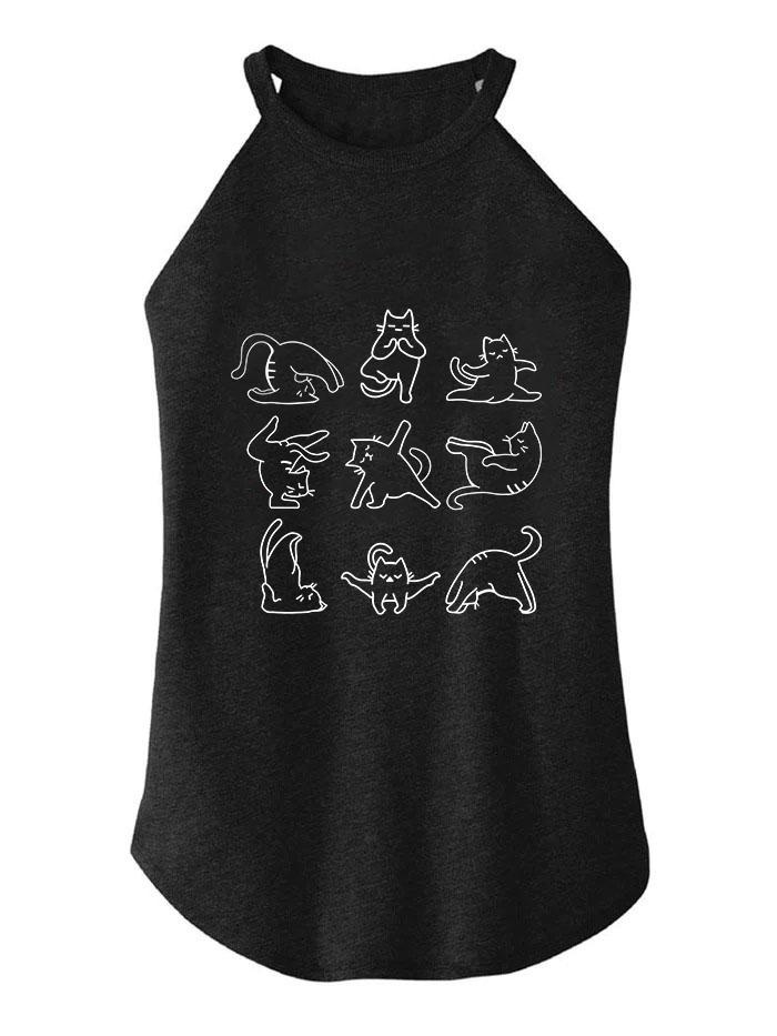 YOGA CAT TRI ROCKER COTTON TANK