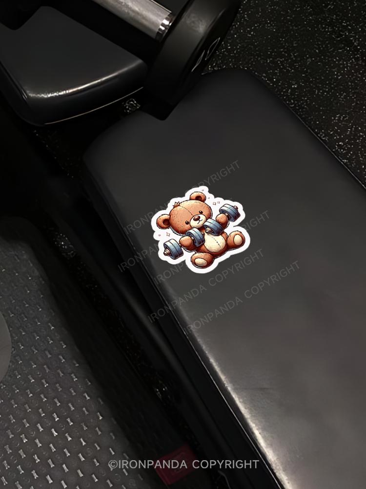 IronPanda Weightlifting teddy bear Sticker