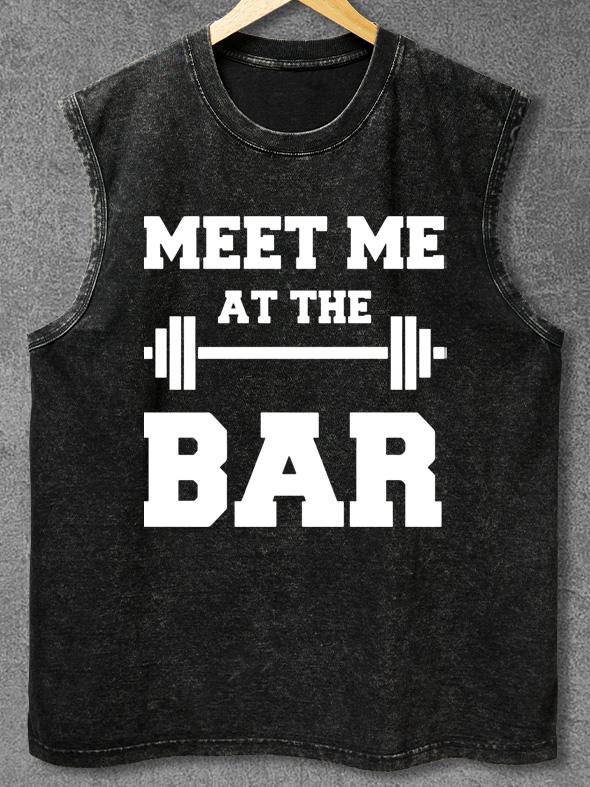 MEET ME AT THE BAR Washed Gym Tank