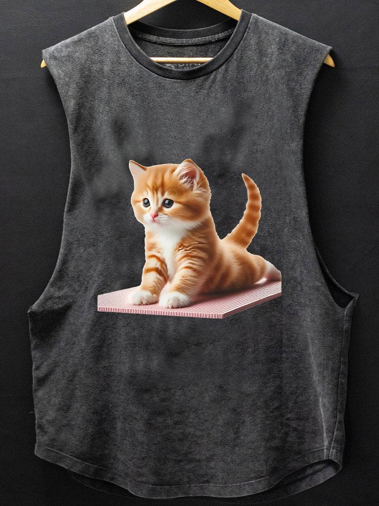 fitness cat BOTTOM COTTON TANK