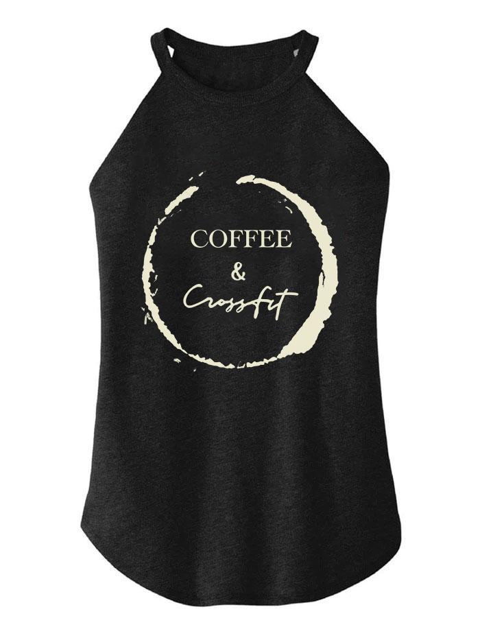 COFFEE AND CROSSFIT TRI ROCKER COTTON TANK