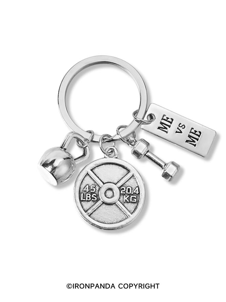 IronPanda barbell Keychain