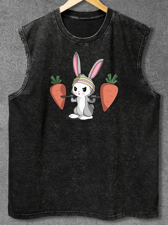 SQUAT RABBIT Washed Gym Tank