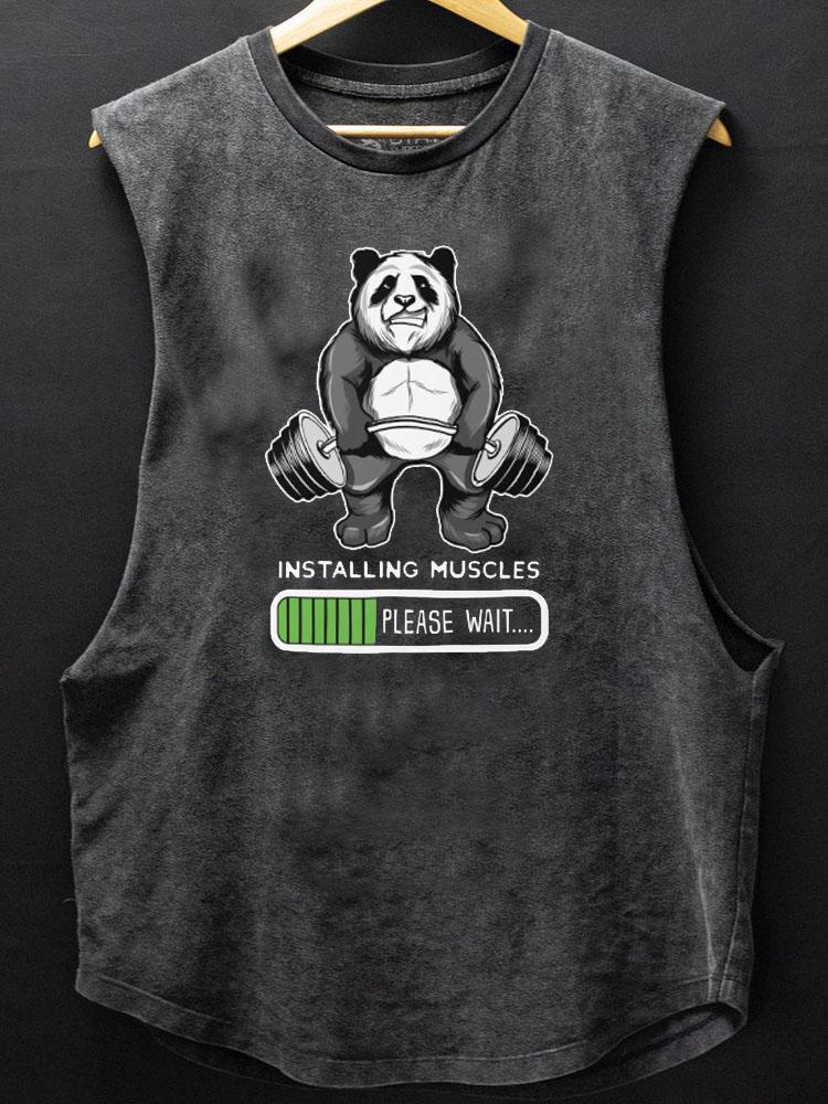 Panda Installing Muscles SCOOP BOTTOM COTTON TANK