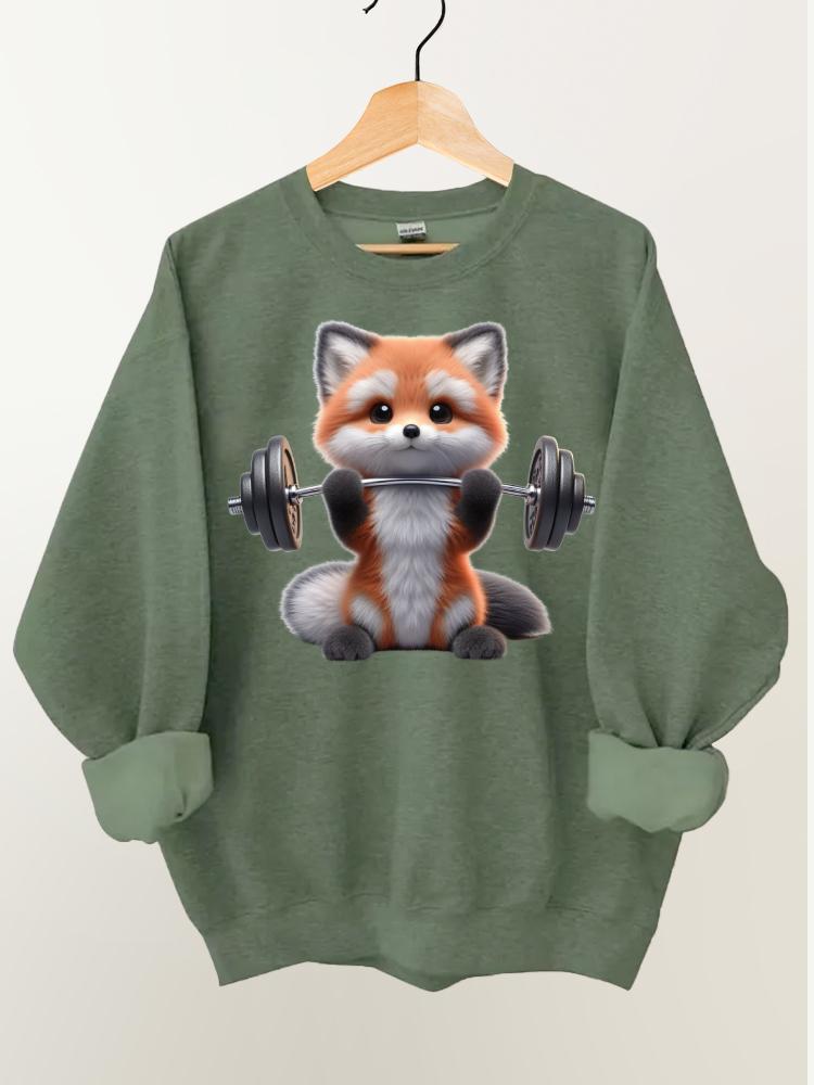 Ironpanda Lift Heavy Fox Gym Sweatshirt