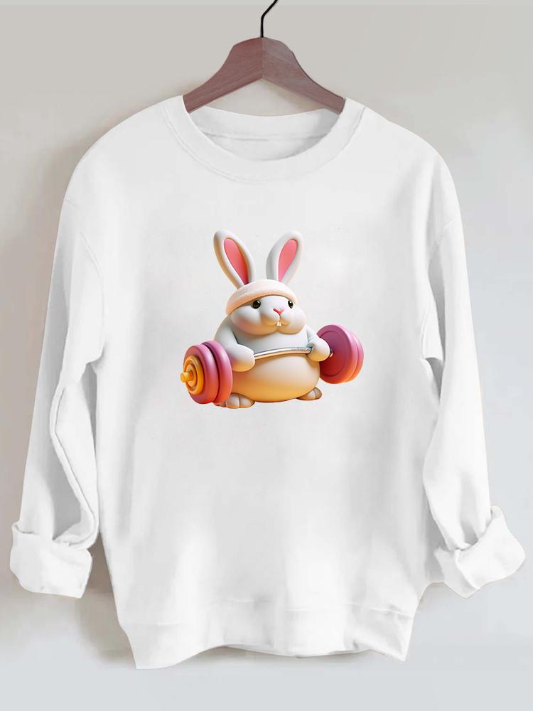 BARBELL WEIGHTLIFTING RABBIT Gym Sweatshirt