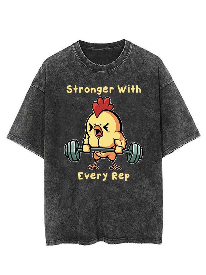 Stronger with every rep rabbit chick Vintage Gym Shirt