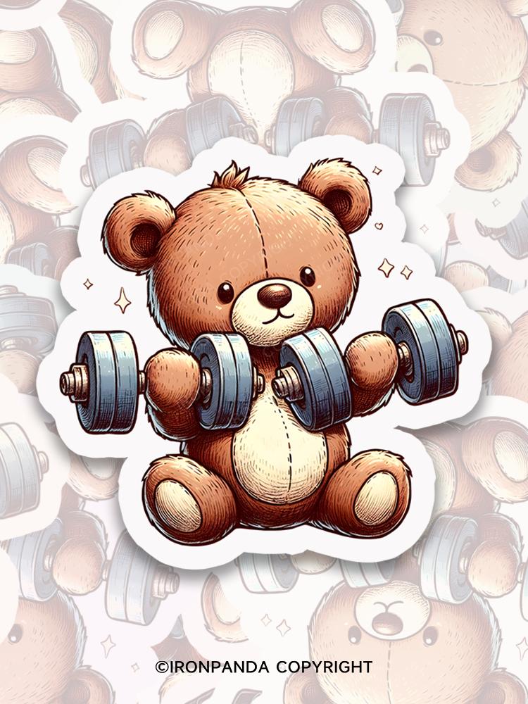 IronPanda Weightlifting teddy bear Sticker