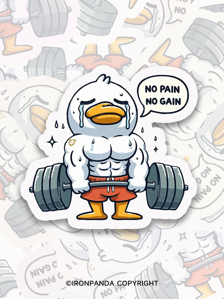 IronPanda No Pain No Gain Duck Sticker