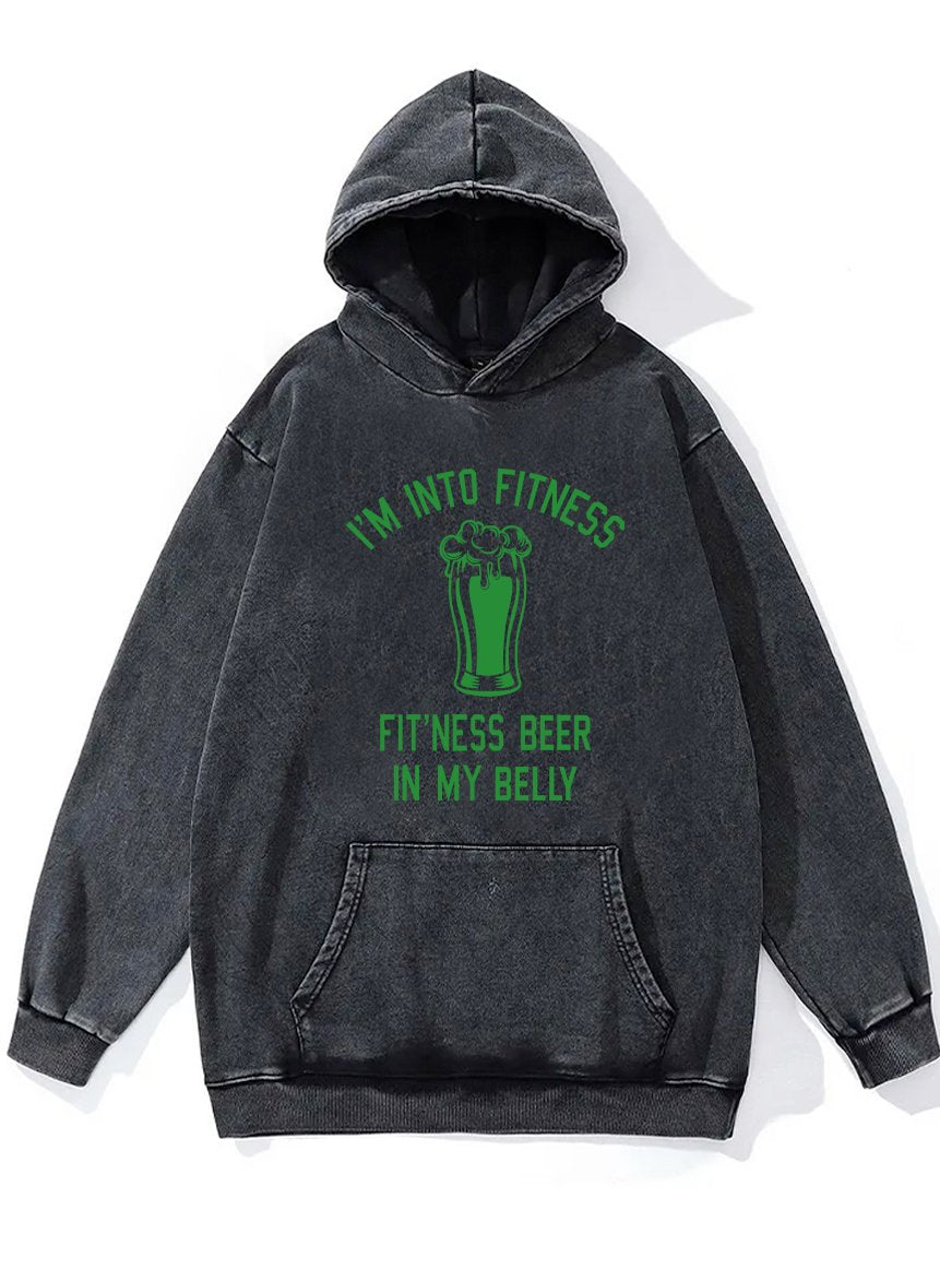 FITNESS BEER IN MY BELLY Washed Gym Hoodie