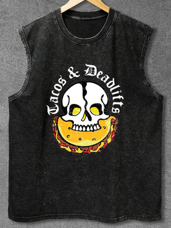 Tacos & Deadlifts Washed Gym Tank