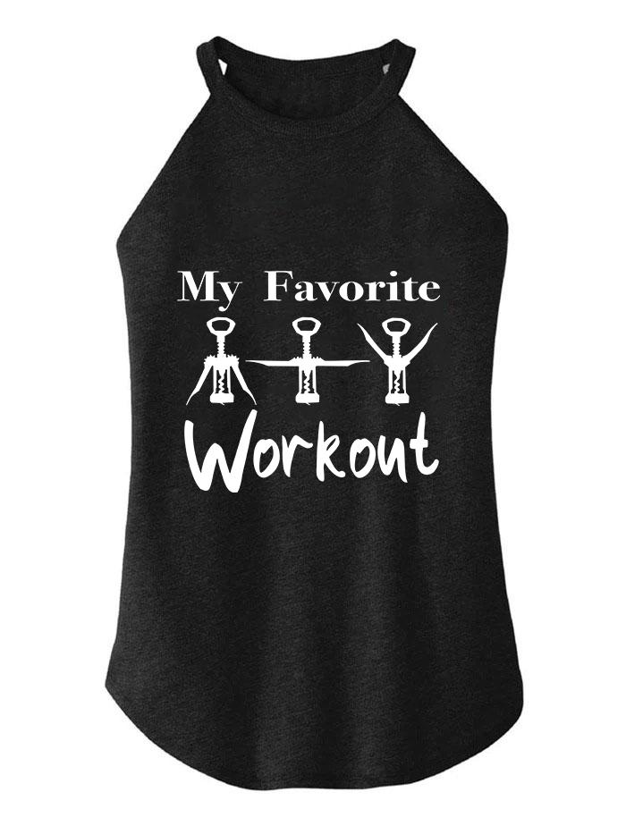 MY FAVORITE WORKOUT TRI ROCKER COTTON TANK