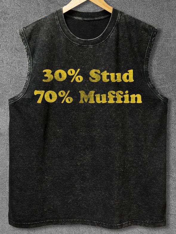 30% Stud 70% Muffin Washed Gym Tank