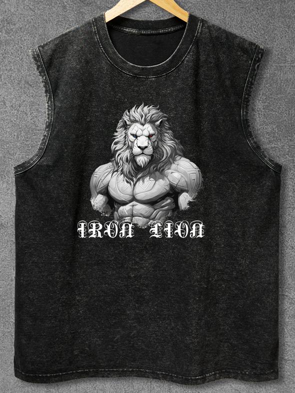IRON LION Washed Gym Tank