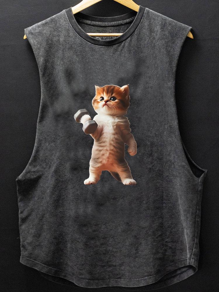 fitness cat BOTTOM COTTON TANK