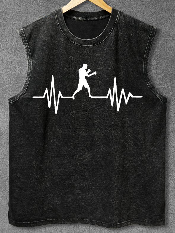 BOXING WITH HEARTBEAT Washed Gym Tank