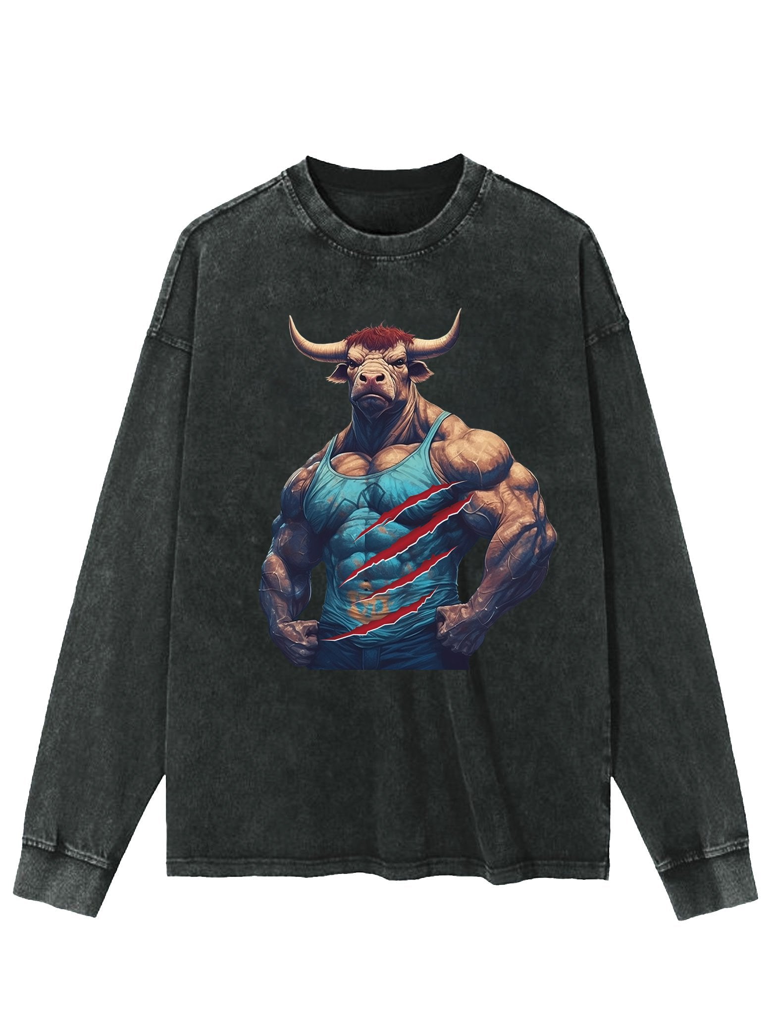 MUSCLE TAUREN WASHED LONG SLEEVE SHIRT