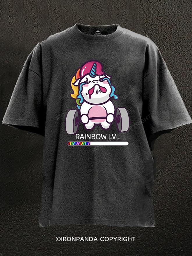 Unicorn Rainbow Level Washed Gym Shirt