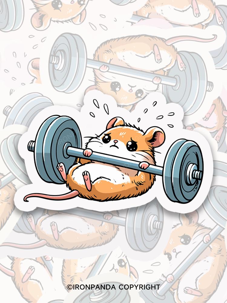 IronPanda Weightlifting hamster Sticker