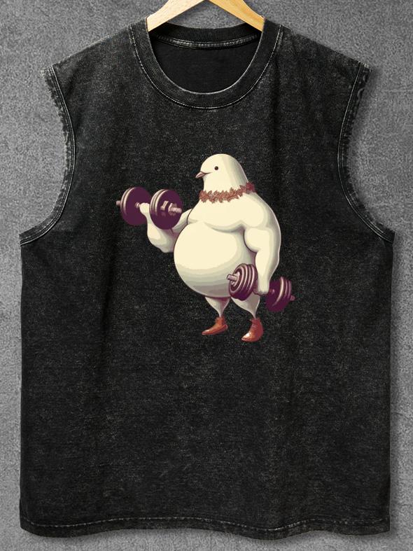 FAT PIGEON LIFT DUMBBELLS Washed Gym Tank