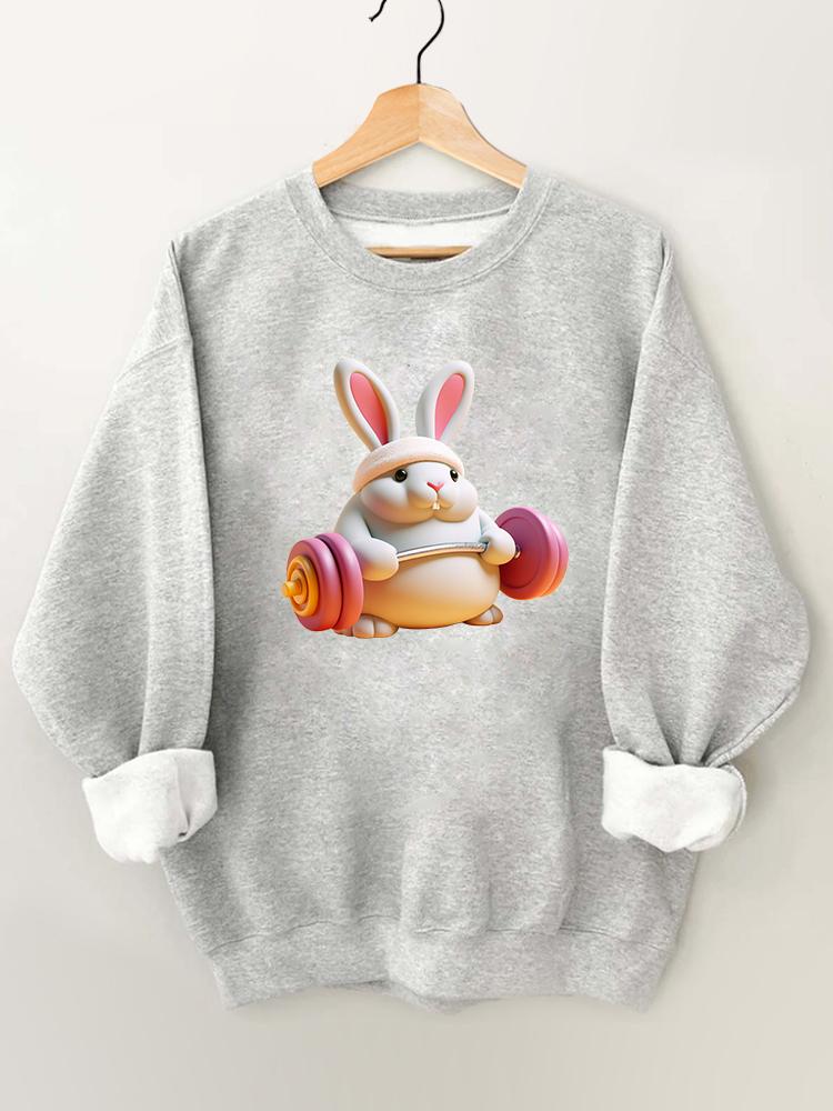 BARBELL WEIGHTLIFTING RABBIT Gym Sweatshirt