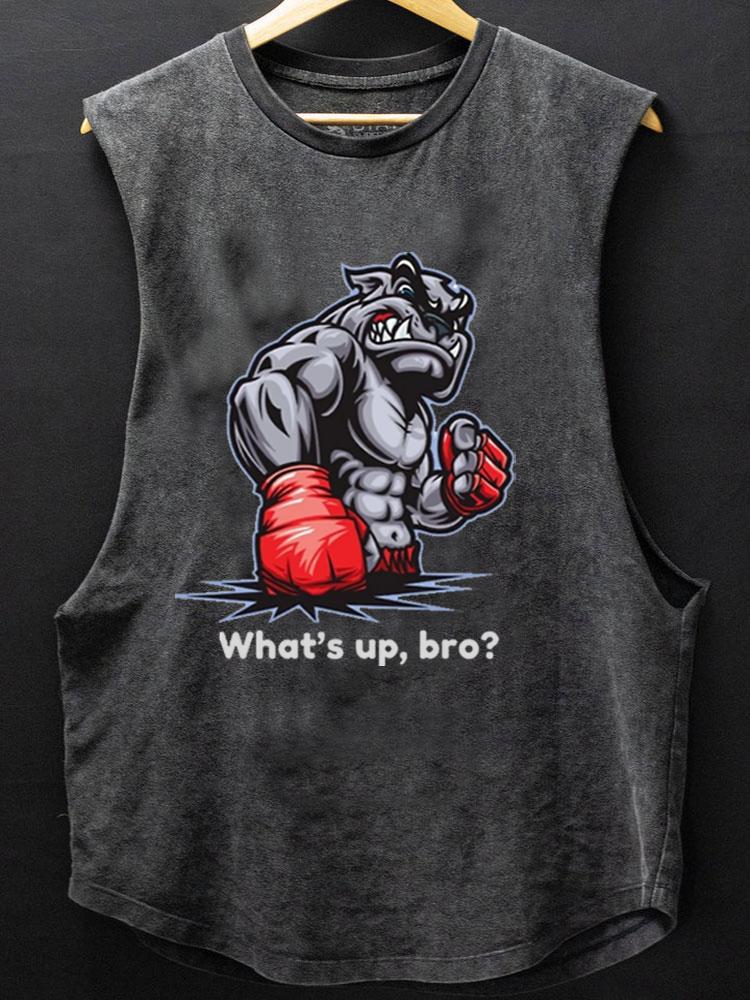 WHAT'S UP BRO SCOOP BOTTOM COTTON TANK