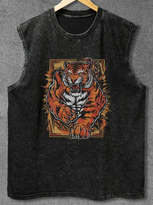 Fierce Tiger Washed Gym Tank