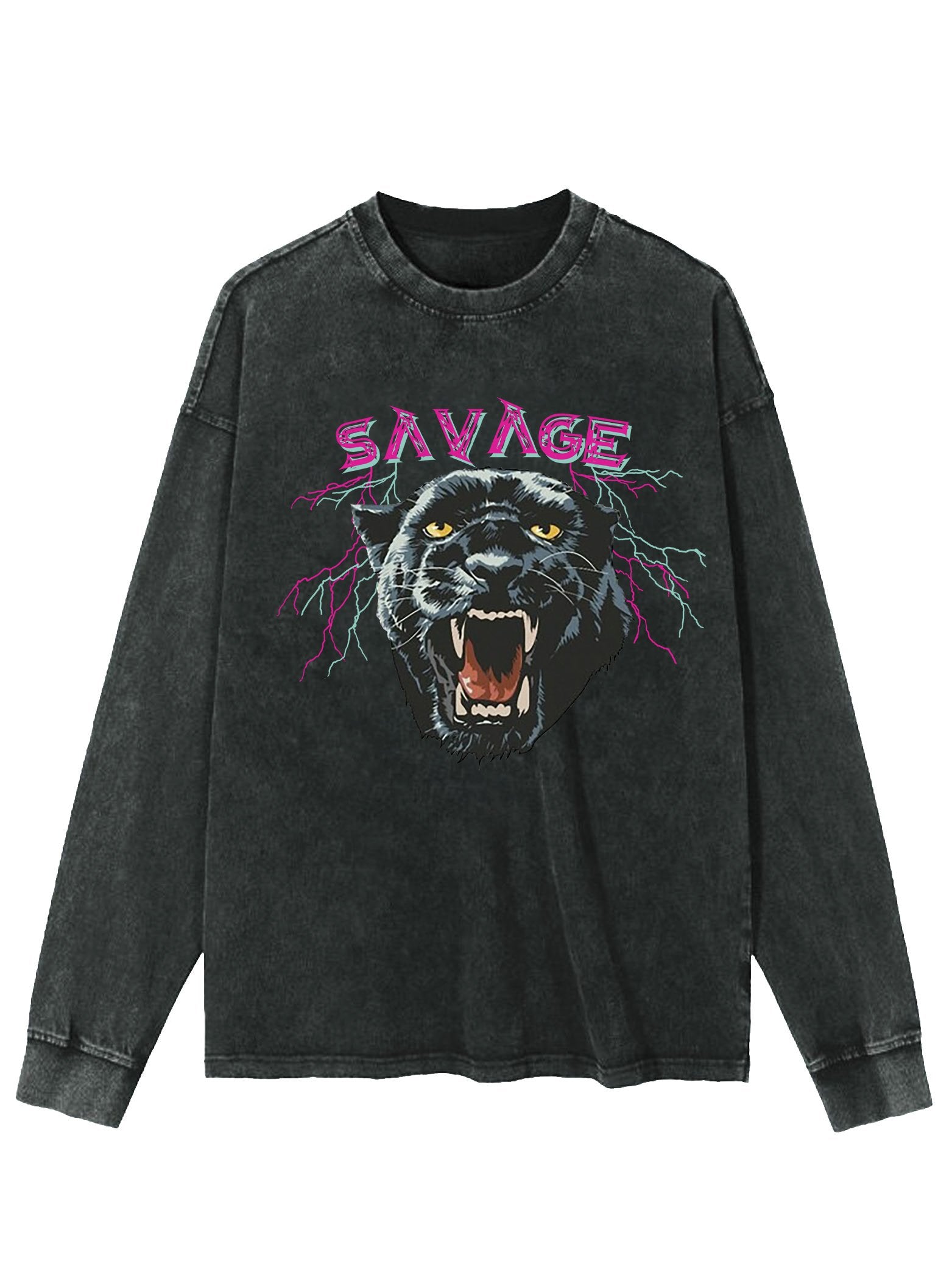 SAVAGE PANTHER WASHED LONG SLEEVE SHIRT