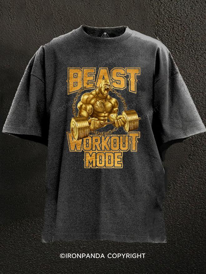 Gorilla Beast Workout Mode Washed Gym Shirt